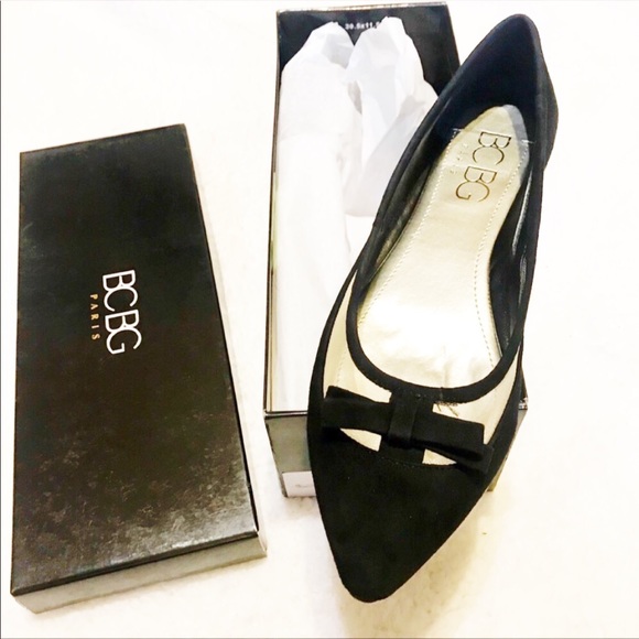 NIB NWT BCBGeneration Black suede flats shoes - Picture 4 of 7